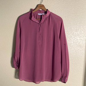 Vintage Levi Strauss Mauve Popover Blouse with Raglan Style Sleeve